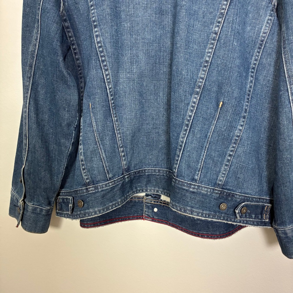 Tommy Hilfiger Denim Trucker Jacket Women's 2X Cotton Y2K Retro Minimalist Fall - Picture 6 of 8